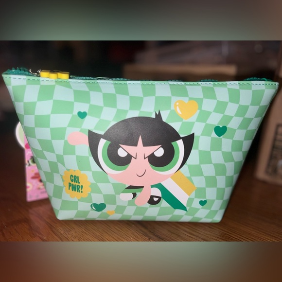 Miniso Handbags - Powerpuff Girls Green Trapezoid Cosmetic Bag NWT
